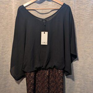 Airoldi collection black and gold shimmery dress